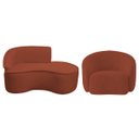 Ver imagem 2 de Kit Divã Recamier Orgânico Marrocos 150cm Lado Direito e 1 Poltronas Amore Bouclé