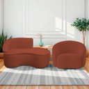 Ver imagem 1 de Kit Divã Recamier Orgânico Marrocos 150cm Lado Direito e 1 Poltronas Amore Bouclé