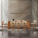 Ver imagem 1 de Mesa de Jantar Nala 220cm Madeira Tampo Laminado 8 Cadeira Nala Milano Imbuia Natural