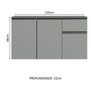 Ver imagem 3 de Balcão Gabinete de Pia Cozinha 3 Portas 1 Gaveta Suspenso Cinza Nice Madesa