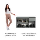 Ver imagem 4 de Balcão Gabinete de Pia Cozinha 3 Portas 1 Gaveta Suspenso Cinza Nice Madesa