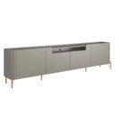 Ver imagem 1 de Rack com 4 Portas Lisas 220cm para Sala 100% Mdf Pés Metal