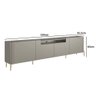 Rack com 4 Portas Lisas 220cm para Sala 100% Mdf Pés Metal - 2