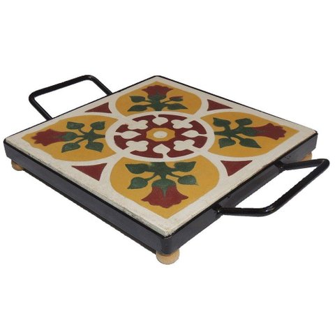 Descanso de Panela Apoio de Mesa Ladrilho Hidráulico P- Travessa Ladrilho B1