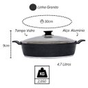 Ver imagem 3 de Frigideira Granito Preto Gourmet Antiaderente Javali Aa 30cm