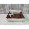 Cama G Bege e Marrom Pet Colchão para Cachorro G Caminha Caes e Gatos Personalizada com Nomes - 5