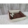 Cama G Bege e Marrom Pet Colchão para Cachorro G Caminha Caes e Gatos Personalizada com Nomes - 2