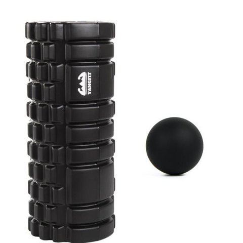 Kit Rolo Massagem Foam Roller + Bola de Massagem Lacrosse