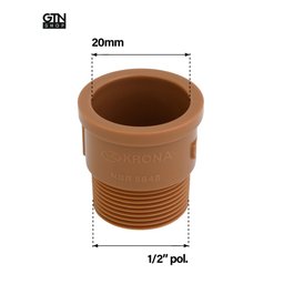 Adaptador Curto Soldável Krona 20mm X 1/2" - 2