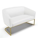 Ver imagem 6 de Sofá Namoradeira e 1 Poltrona Stella Industrial Dourado Sintético D03 - D’Rossi