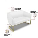 Ver imagem 3 de Sofá Namoradeira e 1 Poltrona Stella Industrial Dourado Sintético D03 - D’Rossi