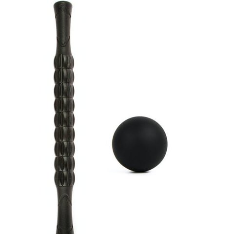 Kit Bastão de Massagem Miofascial com Bola Lacrosse Yangfit