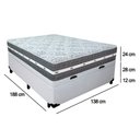 Ver imagem 3 de Cama Box Baú Casal Sintético + Colchão Anjos Black Graphite Molas Ensacadas 138x188x64cm Branco