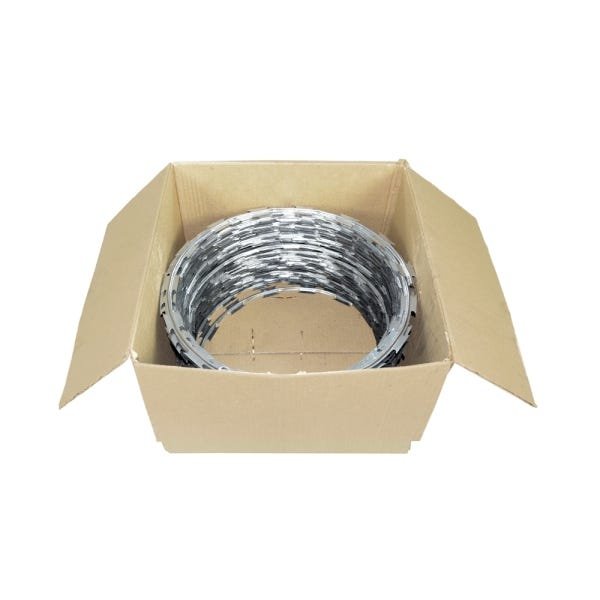 Cerca concertina simples inox 45cm caixa para 10 metros com kit de instalação (40 voltas) - 3