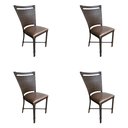 Ver imagem 1 de Kit 4 Cadeiras Sala Jantar em Alumínio Marrom