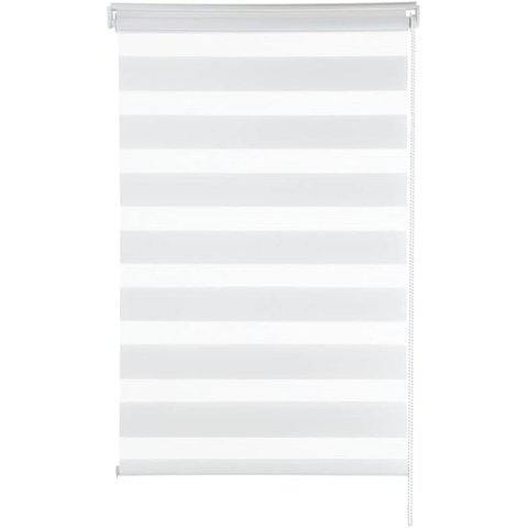 Persiana Cortina para Janela Tecido Zebra 120x160 Evolux Branca