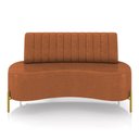 Ver imagem 1 de Sofá 2 Lugares Living 160cm Pé Ferro Dourado Maraú Sint Pu K01 - D\'rossi Cor Nozes