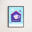 Ver imagem 1 de Quadro Decorativo Adote Um Pet 45x34cm - com vidro:Madeira branca