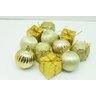 Kit 33 Pçs Enfeite Tubo Natalino Árvore de Natal Dourado 5cm - 5