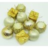 Kit 33 Pçs Enfeite Tubo Natalino Árvore de Natal Dourado 5cm - 4