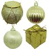 Kit 33 Pçs Enfeite Tubo Natalino Árvore de Natal Dourado 5cm - 2