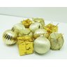 Kit 33 Pçs Enfeite Tubo Natalino Árvore de Natal Dourado 5cm - 3
