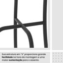 Ver imagem 7 de Kit 4 Cadeiras Tubular 95x37x40 cm Dany Arabesco/Preto