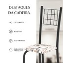 Ver mais imagens de Kit 4 Cadeiras Tubular 95x37x40 cm Dany Arabesco/Preto
