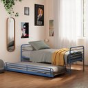 Ver imagem 1 de Bicama em Ferro Aço Carbono Tubular Teko Casatema MadeiraOriginals Azul/Álamo