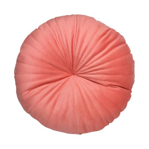 Almofada Redonda Rendy 40 Cm em Veludo Várias Cores Cor:rosa Coral