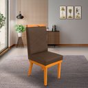 Ver imagem 2 de Cadeira Ana Matelassê Tecido Suede com Base Fixa de Madeira Maciça e Puxador Castanho:marrom
