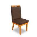 Ver imagem 3 de Cadeira Ana Matelassê Tecido Suede com Base Fixa de Madeira Maciça e Puxador Castanho:marrom