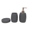 Kit Para Banheiro Cor Cinza 3 Peças - Cinza - 1