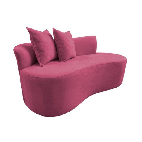 Namoradeira Sofá Feijão Hana Orgânica Veludo Rosa