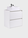 Ver imagem 3 de Gabinete para Banheiro com Cuba 60cm Mdf Branco Dubai - On Móveis