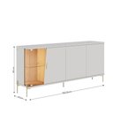 Ver imagem 4 de Buffet Aparador Sala de Jantar 182cm Pés Metálicos Sofy Off White/Freijo C04 - D'Rossi