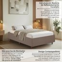Ver imagem 5 de Cama Box Casal Estofada em Madeira Maciça Base Reforçada Santorini Espresso Móveis Marrom