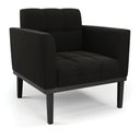 Ver mais imagens de Sofá Namoradeira e 2 Poltronas Base de Madeira Preto Elisa Suede D03 - D'Rossi Cor Preto
