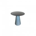 Ver imagem 1 de Mesa de Apoio Cone Base Cimento Texturizado - Tampo Laqueado Preto 70cm Altura 60cm Branco