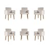 Kit 6 Cadeiras Poltronas Decorativa - Escritório - Recepção Cor:bege - 1