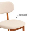 Ver imagem 7 de Mesa de Jantar Redonda 6 Lugares Tampo Vidro MDF Madeira Natural Off White com Mel e Linho Cru 135cm