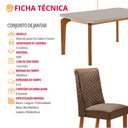 Ver imagem 2 de Mesa de Jantar Liz 180cm Tampo MDF Vidro Canto Copo com 6 Cadeiras Yasmin
