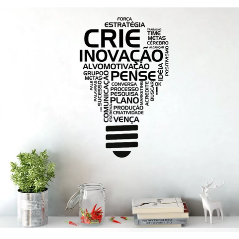 Adesivo de Parede Decorativo Frase Motivacional Lampada