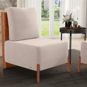 Ver imagem 5 de Poltrona Decorativa Living Pés Madeira Hungria L02 Couríssimo Camel Suede Bege - Lyam