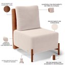 Ver imagem 3 de Poltrona Decorativa Living Pés Madeira Hungria L02 Couríssimo Camel Suede Bege - Lyam