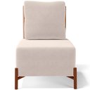 Ver imagem 4 de Poltrona Decorativa Living Pés Madeira Hungria L02 Couríssimo Camel Suede Bege - Lyam