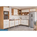 Ver imagem 1 de Kit Cozinha Modulada 9 Peças Eloise (4 Aéreos + 4 Balcões + 1 Paneleiro) Cz025 Freijo/off White-