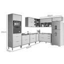 Ver imagem 3 de Kit Cozinha Modulada 9 Peças Eloise (4 Aéreos + 4 Balcões + 1 Paneleiro) Cz025 Freijo/off White-