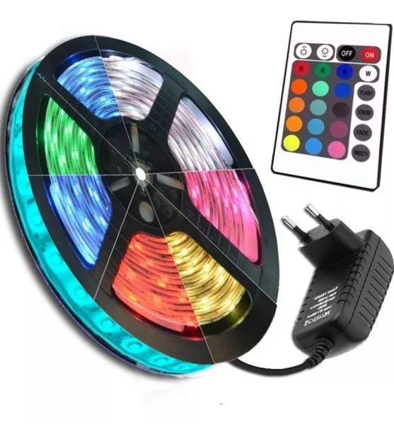 Fita Led Rgb 5 Metros 5m Ultra + Fonte Bivolt - 1