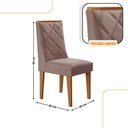 Ver imagem 3 de Mesa de Jantar Eloise Canto Copo 4 Cadeiras Isadora Moderna Linho Capuccino/off White/naturale
